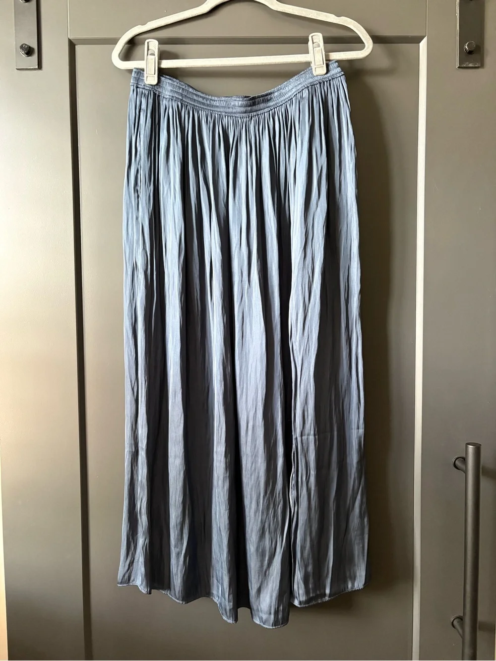 J. Crew Dusty Blue Maxi Silky Skirt